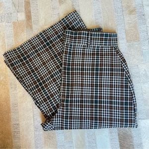 Free People Size 4 Plaid Wide Leg Pants
